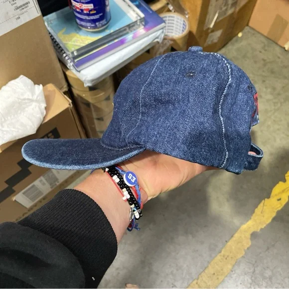 Vintage 80s 90s Levi's Strauss & Co Blue Denim Jean Hat Cap